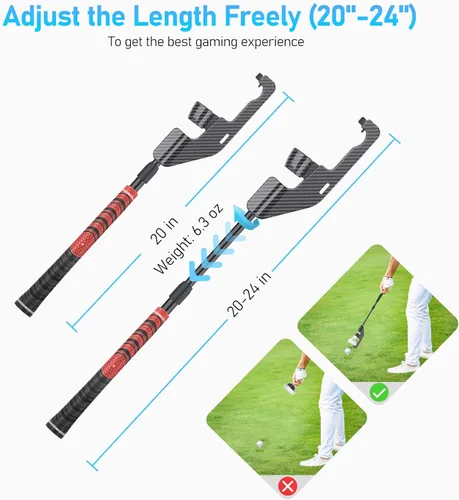 Vista 4 de New Version VR Golf Club for Oculus Quest 2 Defanti VR Golf Club Attachment with Aiming Guidance Help and 2 Controller Covers Bonus Golf Club Handle