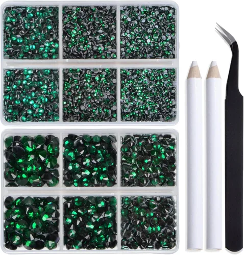 Vista 82 de Bymitel Hotfix - Gemas redondas de diamantes de imitación de cristal para manualidades, mezcla de 6 tamaños con kit de lápiz de cera, negro
