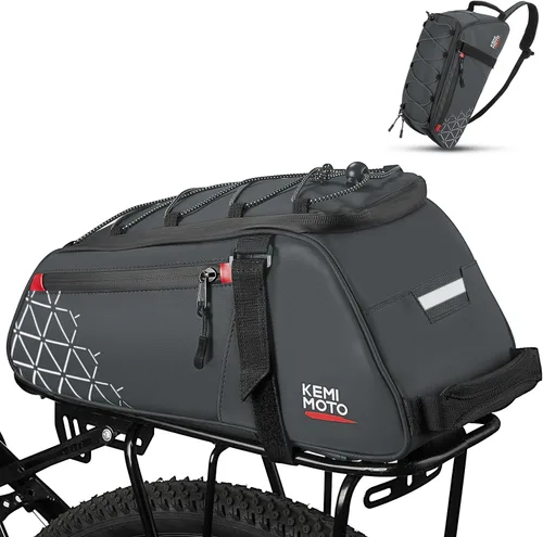 Vista 8 de KEMIMOTO Bolsa trasera para bicicleta – 8L PVC resistente al agua bolsas para bicicleta trasera de bicicleta, alforja para maletero de bicicleta