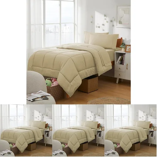 Vista 29 de Dorm Room Essentials Ropa de Cama Universitaria Juego de Edredón de 5 Piezas Tamaño Twin Cama en una Bolsa para Estudiantes Universitarios Chicos
