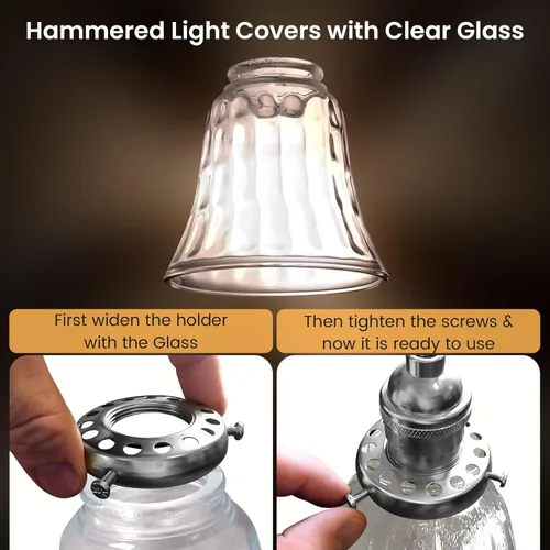 Vista 3 de Cubiertas de luz para ventilador de techo, vidrio de repuesto para globos de ventilador de techo, vidrio de reemplazo de lámpara, pantalla