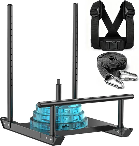 Vista 8 de GanFindX Trineo de pesas de entrenamiento para entrenamiento de velocidad y Negro