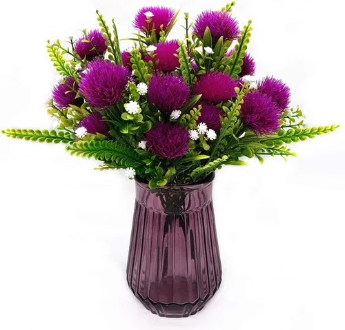 Vista 4 de Decoración de plantas artificiales de diente de león, flores de plástico falsas, arbustos, hierba para interiores y exteriores, hogar, jardín, boda