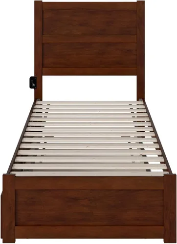 Vista 30 de AFI NoHo - Cama de plataforma de tamaño individual con estribo y cama corrediza individual en espresso