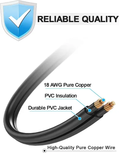 Vista 4 de Cable de alimentación de CA para PS5 PS4 PS3 Playstation 4 Slim, Xbox One SX, cable de alimentación de TV para Samsung LG TCL Roku Toshiba LED LCD