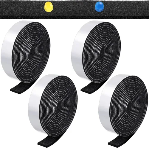 Vista 18 de Zonon 4 rollos de tiras de fieltro de 120 pulgadas con respaldo adhesivo, cintas de fieltro para muebles, rollos de tiras autoadhesivas de poliéster
