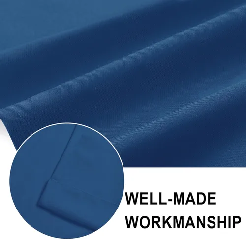 Vista 5 de DWCN Cortinas con Cenefas para Sala de Estar - Cortina de Cenefas Sólida Corta para Cocina, Cenefas para Baño/Sótano con Bolsillo para Barra, 1 Azul
