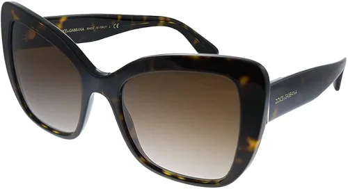 Dolce & Gabbana DG 4348 50213 Havana Gafas de sol mariposa de plástico marrón lente degradado