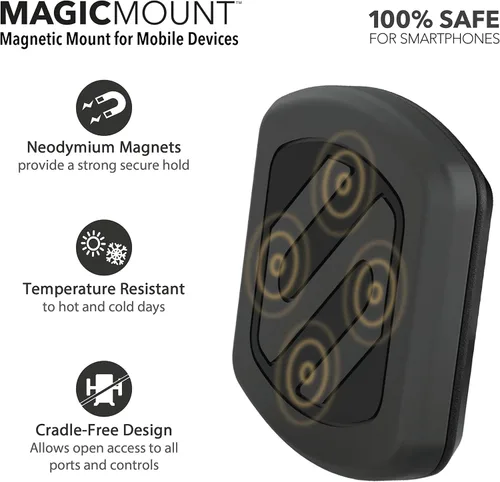 Vista 2 de Scosche MAGVM2B-2PKBP0 MagicMount - Soporte magnético para teléfono para ventilación del automóvil, soporte universal para teléfono celular