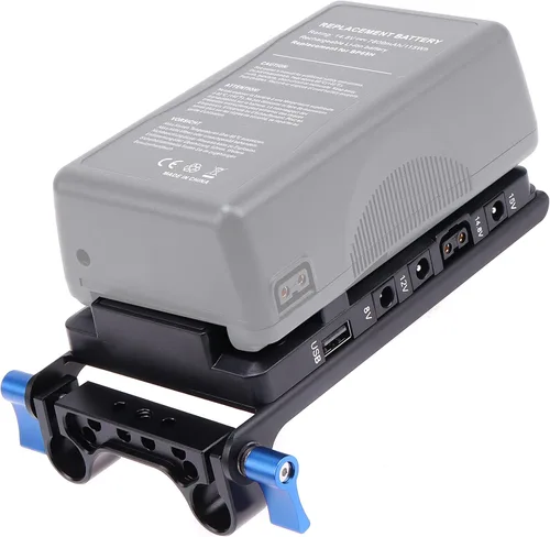 Vista 7 de Placa de fuente de alimentación de batería de montaje en V V-Lock D-tap con sistema de abrazadera de varilla de 0.591 in para cámara DSLR