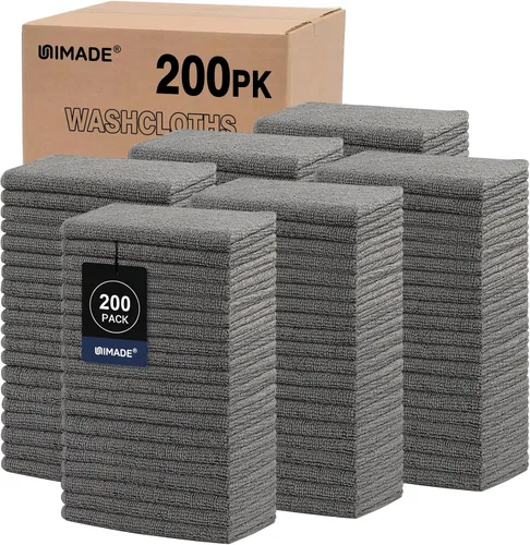 Vista 15 de Paquete de 20 toallas faciales (12 x 12 pulgadas), paños de lavado Negro