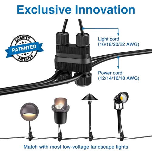 Vista 3 de SUNVIE Fastlock2 - Conector de cable de bajo voltaje para iluminación de paisaje, impermeable, conector de bajo voltaje, conectores de cable