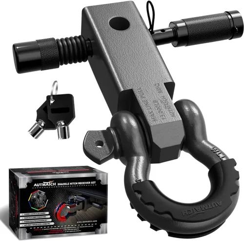 Vista 22 de AUTMATCH Receptor de enganche de grillete de 2 pulgadas con grillete de anillo Mega D de 3/4 pulgadas y pasador de bloqueo de enganche de remolque