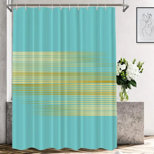 Vista 590 de Shrahala Father and Child Embracing No Hooks Shower Curtain with Snap in Liner Set, Tender Moment Captured Bathroom Décor Polyester Fiber Waterproof