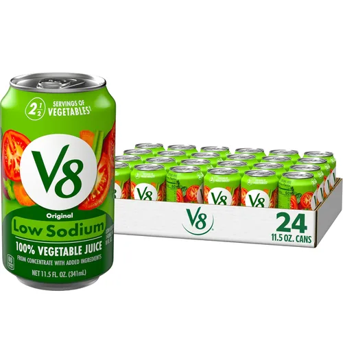 V8 Jugo de verduras original bajo en sodio, 100% vegetal, lata de 11.5 onzas líquidas (paquete de 24)