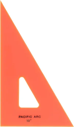 Vista 53 de Triángulo de Dibujo Pacific Arc, 24 Pulgadas, 45/90 Grados, Acrílico Transparente