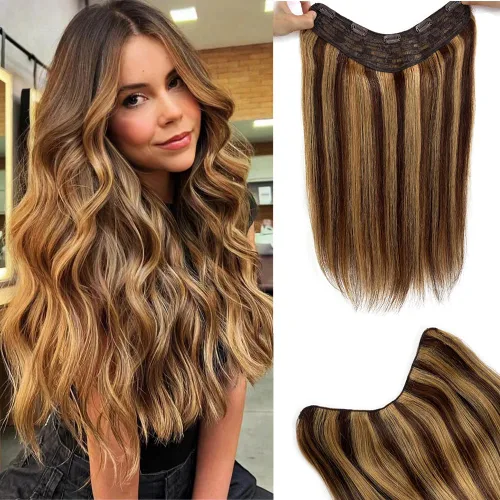 Vista 8 de Extensiones de cabello humano real con clip de color negro azabache para mujer, extensiones de cabello humano ondulado negro 100% cabello humano