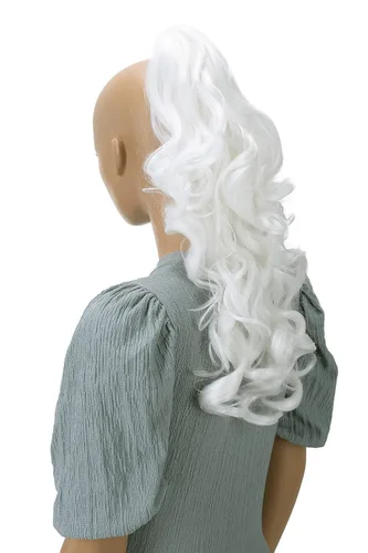 Vista 7 de Prettyshop - Extensión de cola de caballo de 24 pulgadas con clip, larga, voluminosa, ondulada, resistente al calor, color negro H63