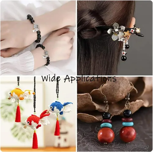 Vista 6 de YouLuo 200 piezas de perlas de cristal redondas perlas de perlas checas pequeñas satinadas brillantes perlas espaciadoras para hacer joyas, Negro