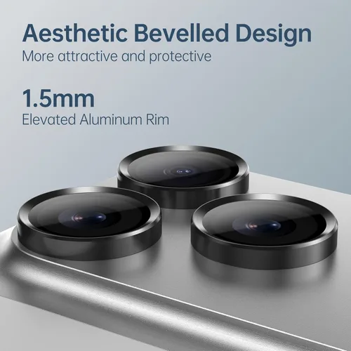 Vista 3 de Protector de lente de cámara para iPhone 17 Pro Max, vidrio templado 9H con marco de aleación de aluminio, compatible con iPhone 17 Pro/16 Pro