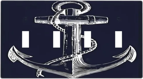 Vista 70 de Mid Century Morden Boho - Placa de pared para interruptor de luz dúplex de 1 banda, placa frontal decorativa eléctrica para receptáculo para baño