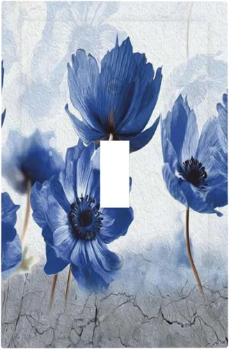 Vista 208 de Pintura al óleo de flores abstractas de 1 cuadrilla de interruptor de luz dúplex individual cubierta de salida placa de pared decorativa Placa