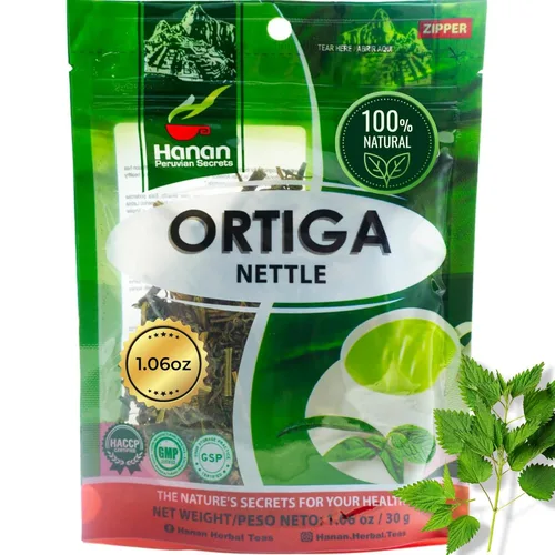 Vista 7 de Hanan Té de ortiga Hierba de hoja suelta 1.06 oz Té de ortiga seco totalmente natural, Te de Ortiga de Perú - Hierbas y suplemento 1.06 oz