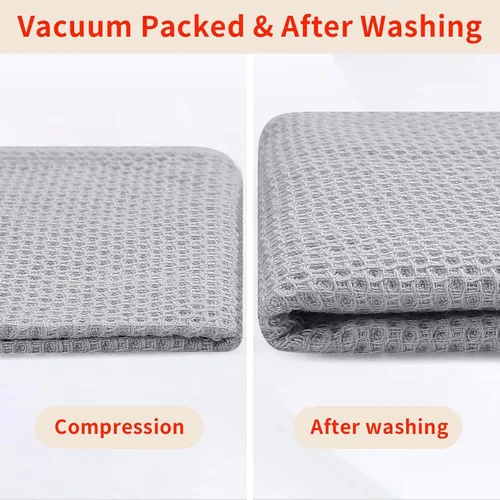 Vista 389 de Homaxy Paños de cocina de 100% algodón con tejido de gofre, ultra suaves, absorbentes, de secado rápido, 12 x 12 pulgadas, paquete de 6, amarillo