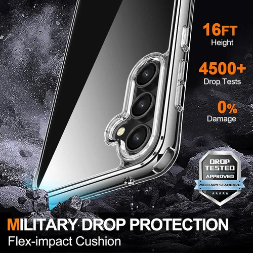 Vista 2 de ANTSHARE Funda para Samsung Galaxy S23 FE, no amarillenta 1 protector de pantalla + 2 protectores de lente de cámara Samsung S23 FE, funda delgada