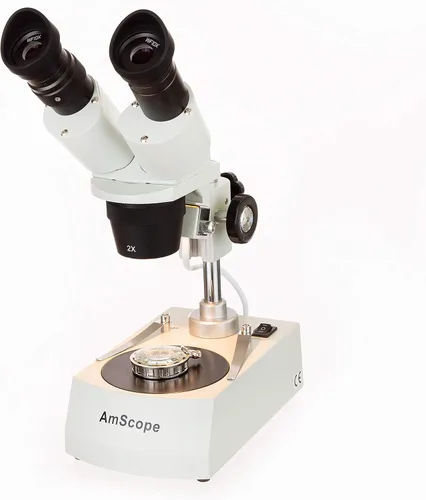 Vista 3 de AmScope SE306R-P-E Microscopio estéreo binocular digital montado hacia adelante, oculares WF10x, ampliación 20X y 40X, objetivos 2X y 4X