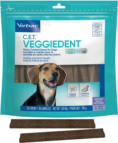 Vista 9 de Virbac C.E.T. VEGGIEDENT FR3SH - Masticables para control de sarro para perros, extra pequeños, 8 onzas (paquete de 1)
