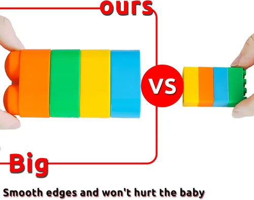 Vista 5 de RAINBOW TOYFROG Juguetes de bloques de construcción para niños pequeños, juguetes STEM de desarrollo educativo, juguetes de construcción