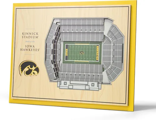 Vista 58 de YouTheFan - Póster para pared de la NCAA, vista de estadio en 3D de 5 niveles, Marrón