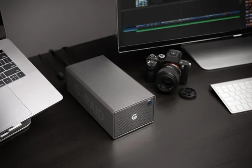 Vista 5 de SanDisk Professional G-RAID 2 de 8 TB - Unidad de escritorio de 2 bahías de clase empresarial, unidad Ultrastar de 7200 RPM