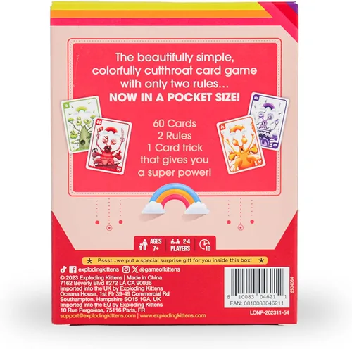 Vista 2 de Exploding Kittens Mantis Agarra y Juega 2-4 Jugadores - Edades 7+ - 10 Minutos para Jugar - Juego de Cartas de Emparejamiento de Tamaño de Viaje