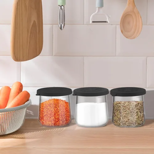 Vista 5 de Oui - Tapas de silicona para tarros de yogurt, cubiertas para tarros de vidrio de yogur Oui de 5 onzas, perfectas para botellas de yogur Oui