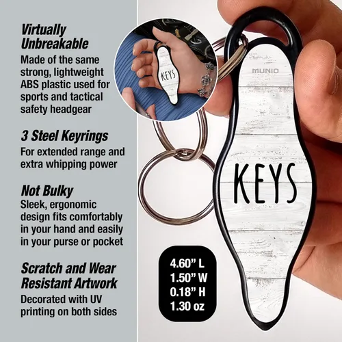 Vista 3 de MUNIO Self Defense Keychain Stylish, Portable Safety Tool for Women & Men Non-Lethal, TSA Approved, Made in USA