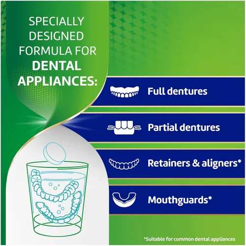 Vista 6 de Polident Pastillas limpiadoras antibacterianas para aparatos dentales blanqueadores durante la noche, tabletas de limpieza de protector bucal, 90