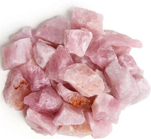 Rocas en bruto de cuarzo rosa de Madagascar de 2 libras, grandes de 1 pulgada + piedras naturales crudas para artes, manualidades, pulir, taxi,