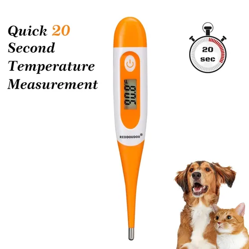 Vista 2 de Termómetro digital para mascotas para detección precisa de fiebre, adecuado para gatos, perros, caballos, veterinarios, termómetro impermeable