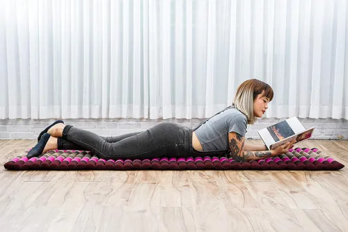 Vista 551 de Leewadee colchón tailandés enrollable para cama de invitados, tapete de yoga, para masaje tailandés, ecológico, orgánico y natural.