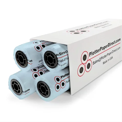 Vista 8 de Plotter Paper Direct (20 libras, color azul, 2 rollos, núcleo de 2 pulgadas, 24 pulgadas x 150 pies) para impresión CAD en impresoras de chorro