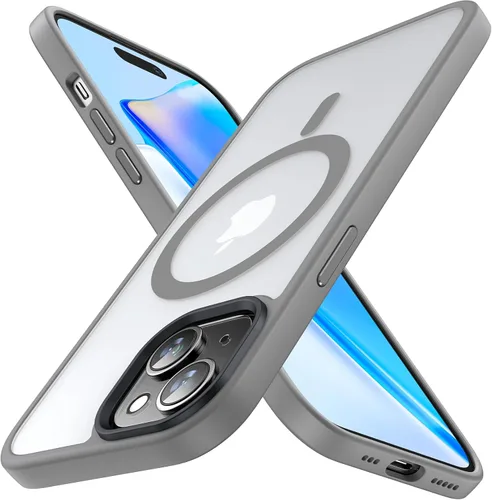 Vista 29 de Meifigno Magic Mag Series - Funda diseñada para iPhone 15, [protección de grado militar y compatible con MagSafe], parte trasera mate translúcida