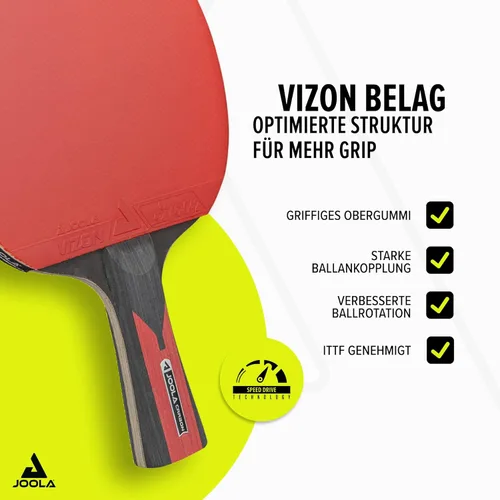 Vista 4 de JOOLA Duo Carbon - Juego de 2 palas de ping pong profesionales, tres pelotas de ping pong blancas avanzadas de 3 estrellas y estuche de transporte