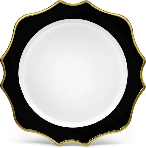 Vista 15 de OCCASIONS" - 10 piezas de platos base de plástico festoneados desechables/reutilizables de 13.25 pulgadas para bodas