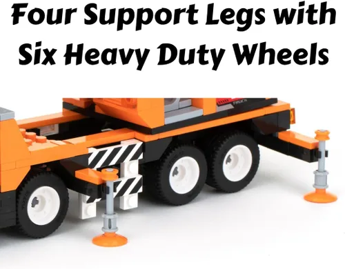 Vista 7 de Block Builder Juego de bloques de construcción de grúa móvil (475 piezas) y grúa torre de construcción. ¡Dos kits de construcción en un juego!