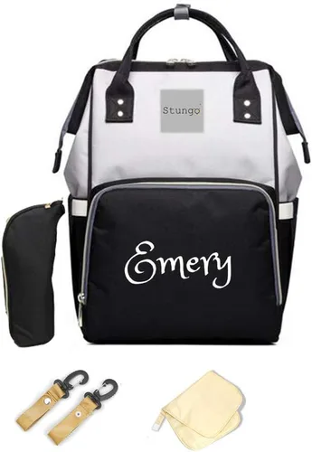 Vista 10 de Bolso de pañales grande personalizado Mochila de monograma de bolsa de pañales personalizada