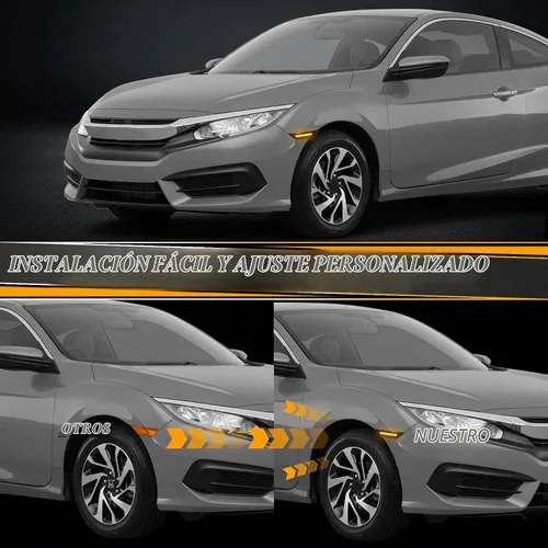 Vista 6 de NDRUSH Luces de marcador laterales delanteras con lente ahumada LED Sidermarker compatible con Honda Civic 2016 2017 2018 2019 2020 2021