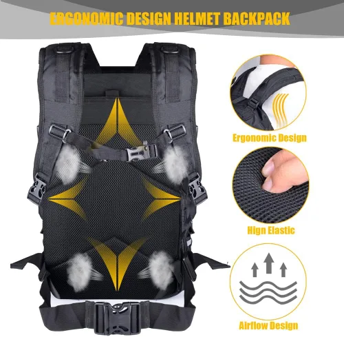 Vista 6 de Mochila para Casco de Motocicleta de Gran Capacidad, Mochila para Motocicleta Senderismo Ciclismo