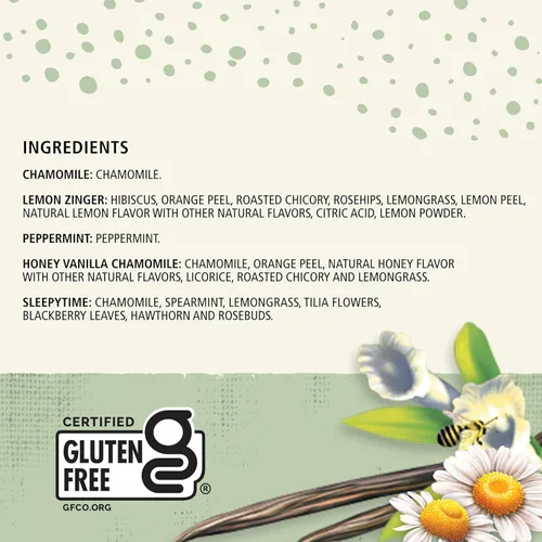 Vista 2 de Celestial Seasonings Paquete variado de muestras de té de hierbas, sin cafeína, caja de 18 bolsas de té